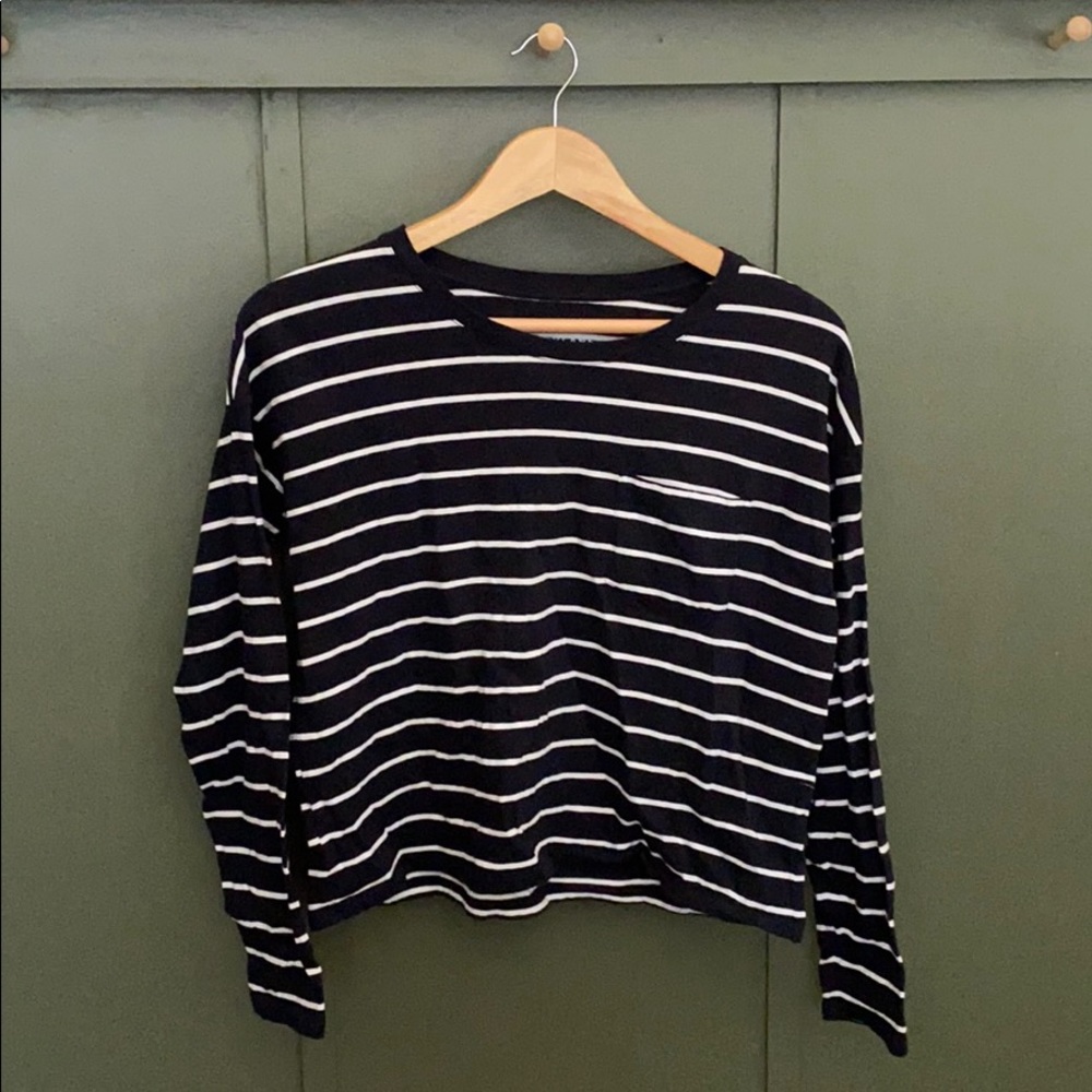 Everlane size small striped boxy long sleeve tee
